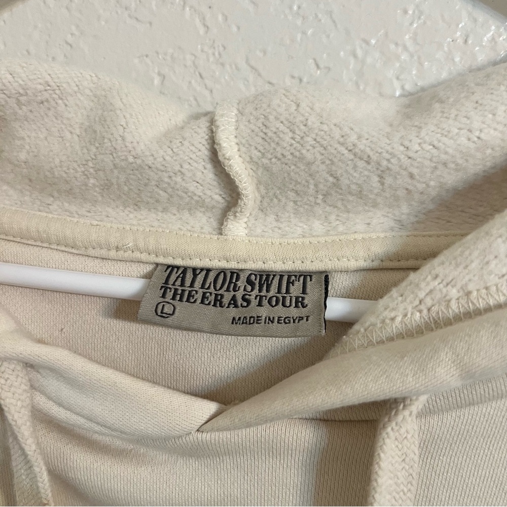 Taylor Swift The Eras Tour Beige Graphic Hoodie large Swiftie oversized lounge - Picture 4 of 8